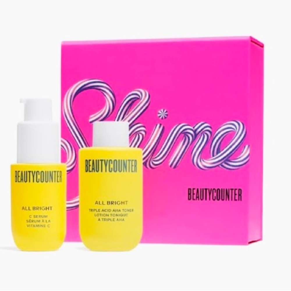 NEW IN SEALED BOX:Beautycounter All Bright C Serum and Toner